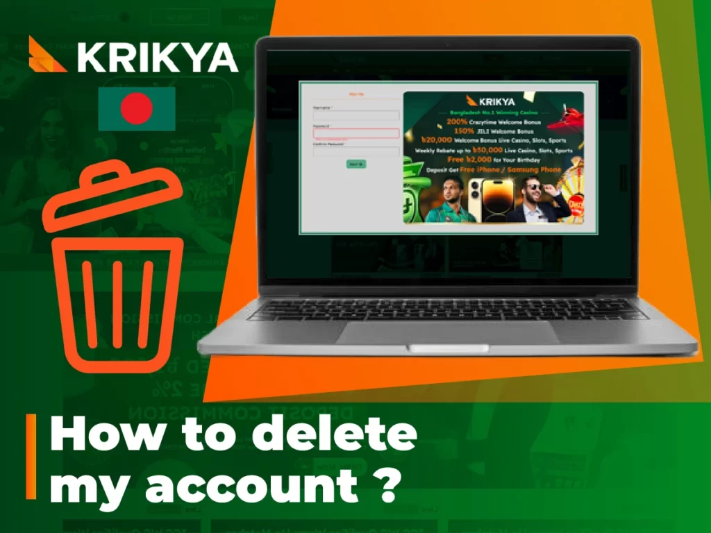 Steps to delete a Krikya account