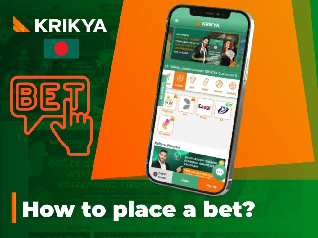 How can a Bangladeshi player start placing bets on favorite sports from Krikya app
