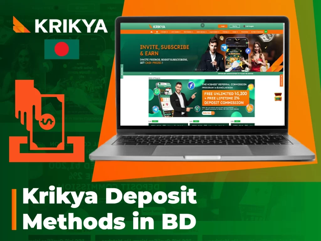 Deposit methods that Bangladeshi players can use in order to add BDT to their personal accoutn at Krikya